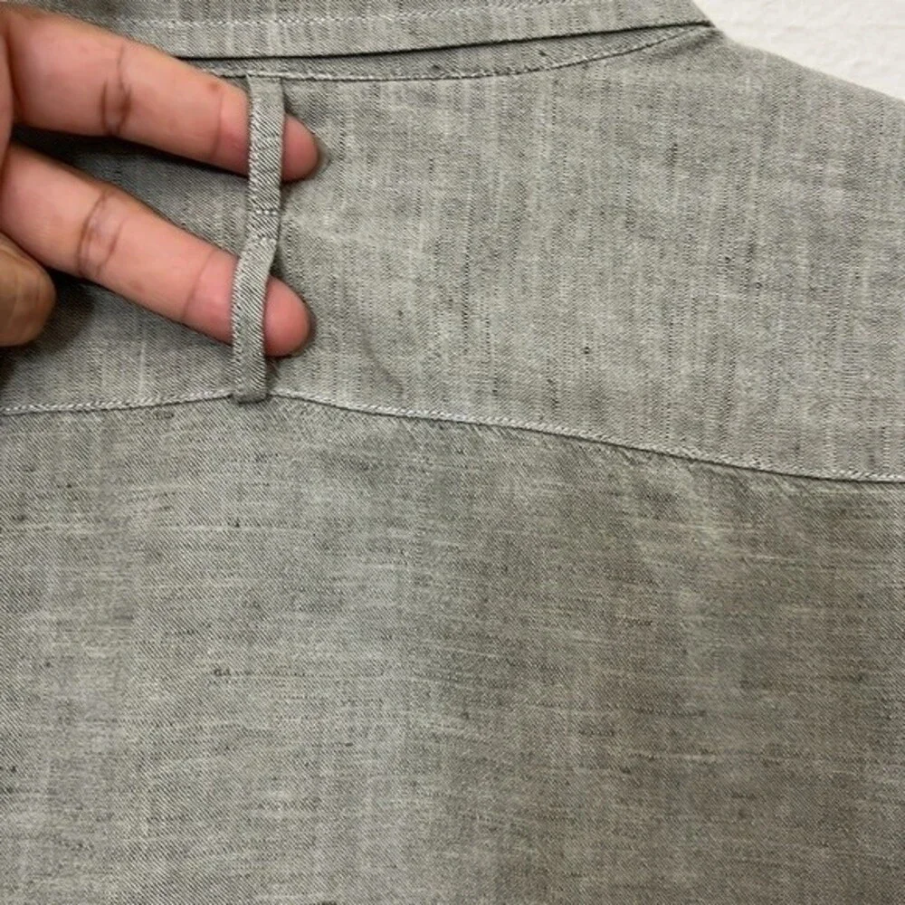 Banana Republic Mens XL(17/17.5) Linen cotton blend sage green long sleeve shirt